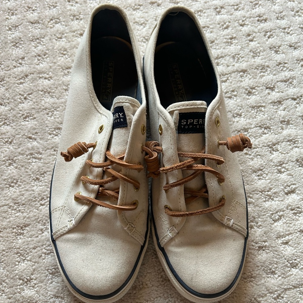 Sperry Slip On Canvas Shoes Size 10